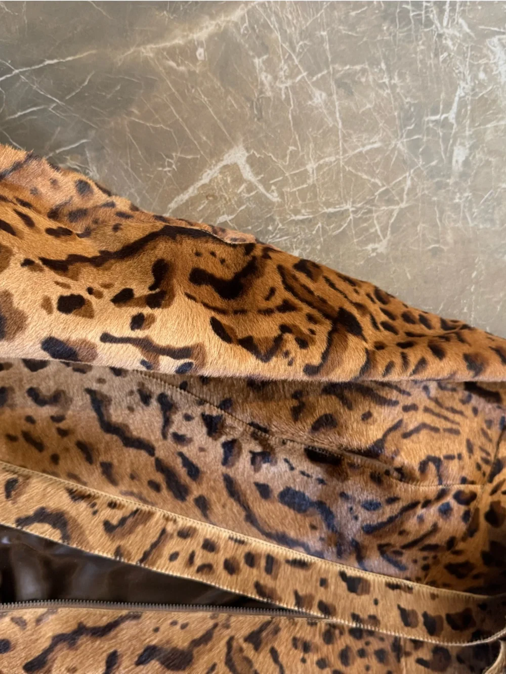 Leopard print pony hair fur jacket - Picture 3 of 5